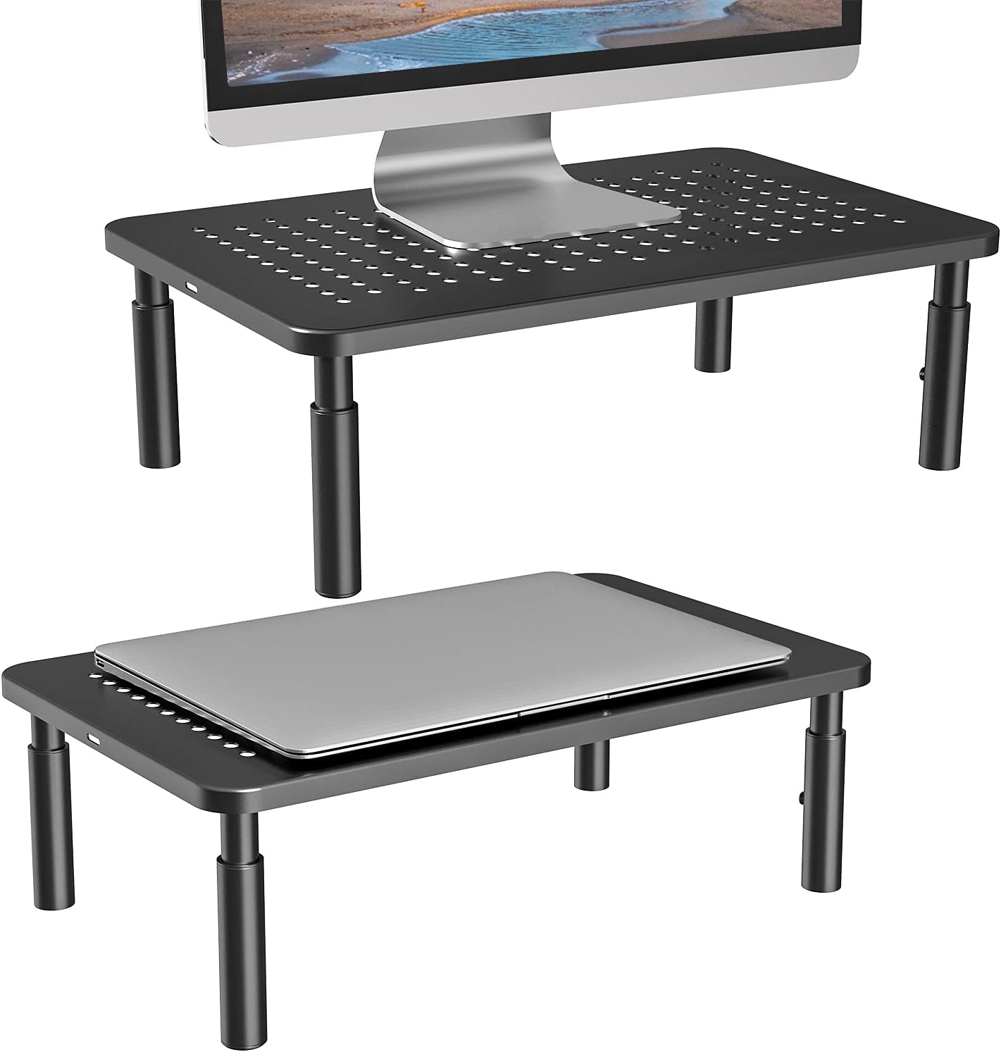 WALI Bundles-Soporte elevador para monitor y soporte elevador de escritorio para computadora