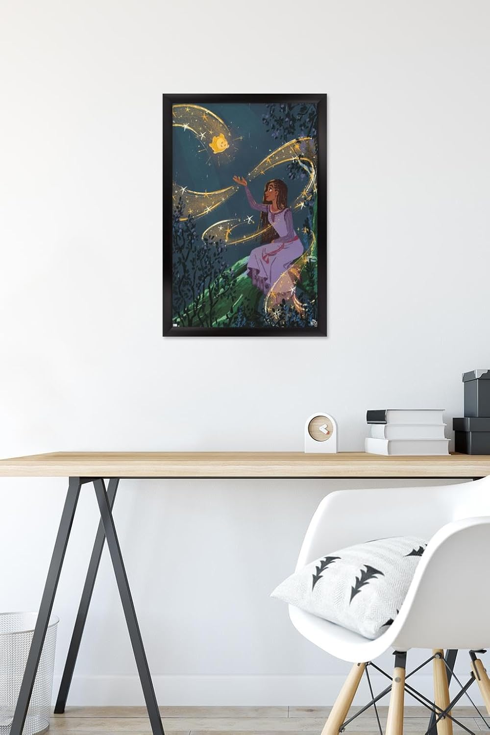 Trends International Disney Wish – Póster de collage 2 (Asha & Star), póster de pared, 14.72 x 22.37 pulgadas, versión enmarcada en negro