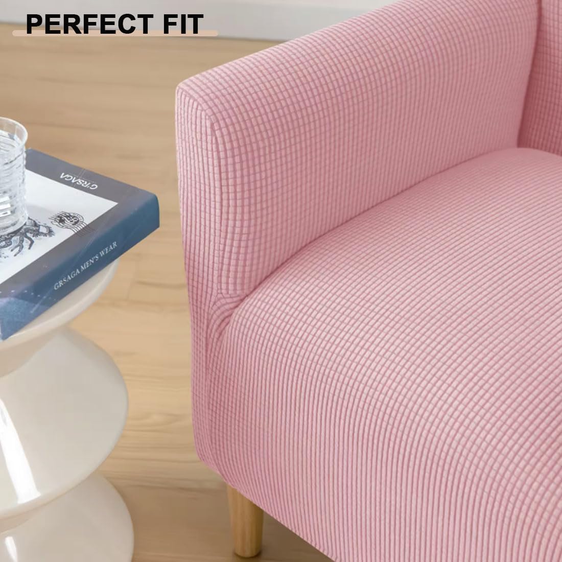 Bifaunvogel Funda impermeable para silla decorativa con brazos, tela jacquard elástica para sofá, funda de sofá suave, tapizada, protector de silla
