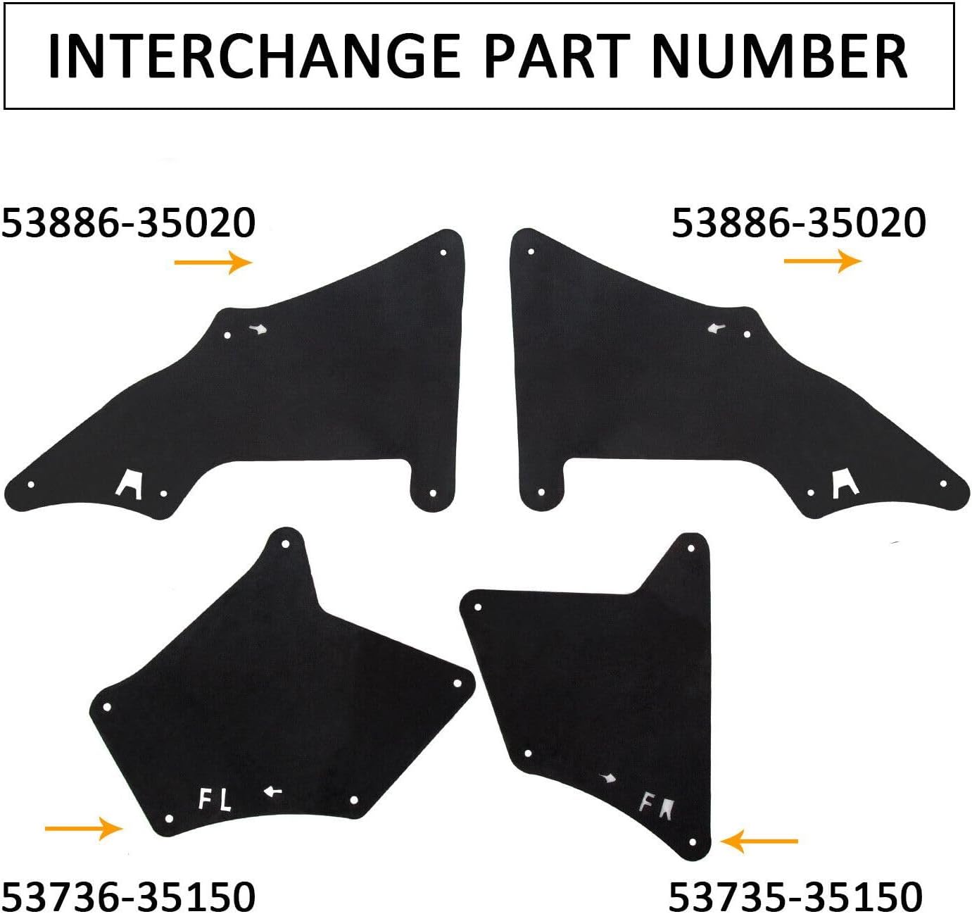Bnyifoqi Protector contra salpicaduras para Toyota 4 Runner 03-20 Fender Liner Delantal Sello Flaps Flaps Flaps Left Right Front Rear Strong Quality