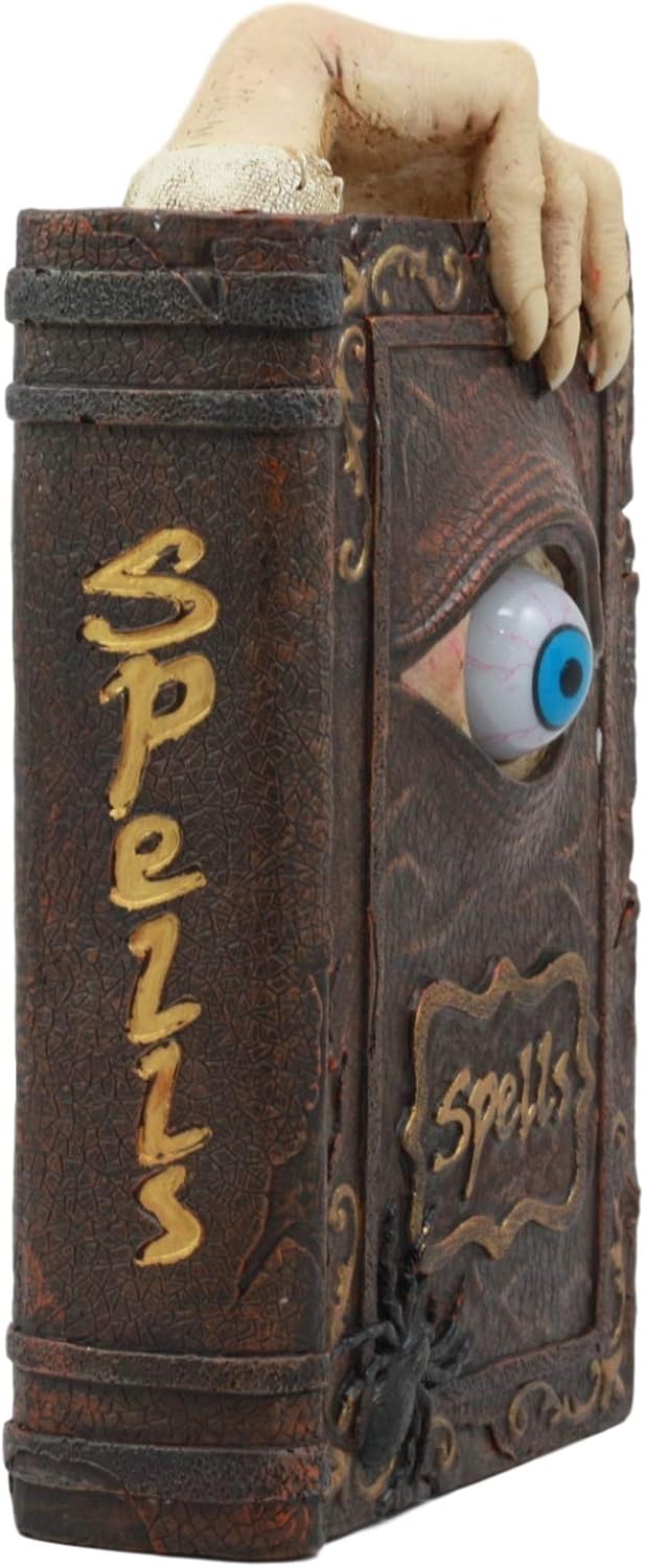 Ebros Witchcraft Hechicería realista de libro de hechizos de hechizos de hechizos Estatua decorativa de 8.5 pulgadas de alto