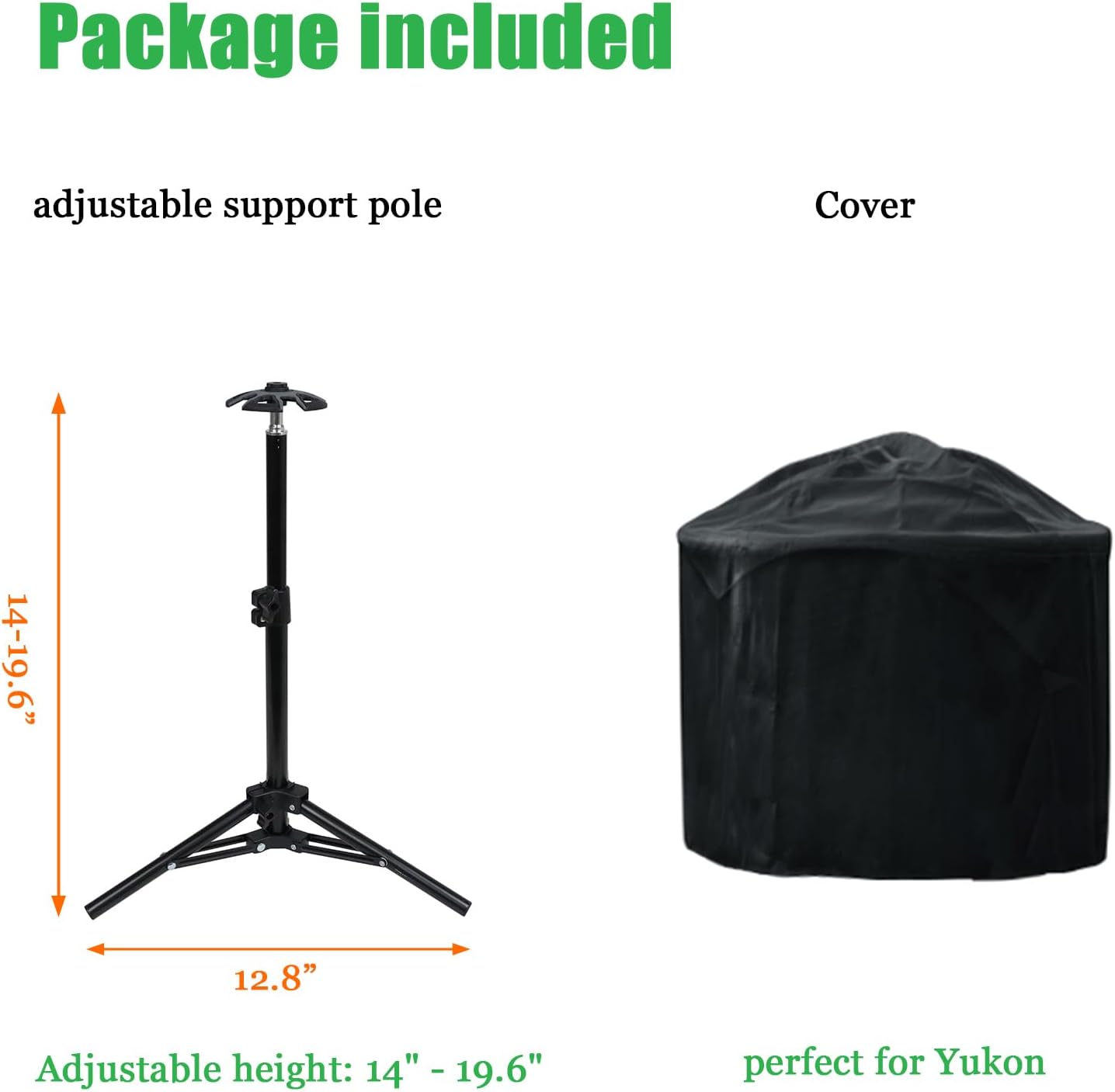 WOMACO Cubierta para fogata individual Yukon – Refugio resistente al aire libre con soporte de poste y asa, impermeable, accesorios para fogatas de