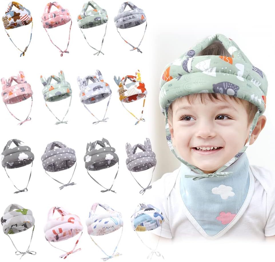 ikasus Protector de cabeza de bebé, gorro de protección de cabeza para niños pequeños, casco de protección suave para bebé, casco de seguridad sin