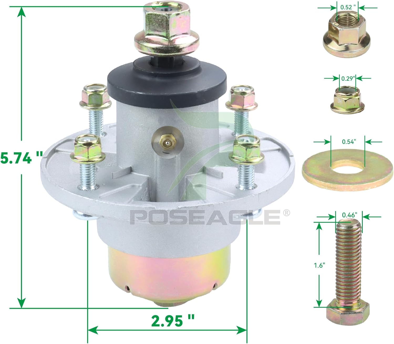 Paquete de 3 AM144608 Conjunto de husillo para John Deere S220 S240 X330 X350 X354 X380 X384 X390 X570 X580 X750 X949 Z315E Z320M Z325E Z325E 330M
