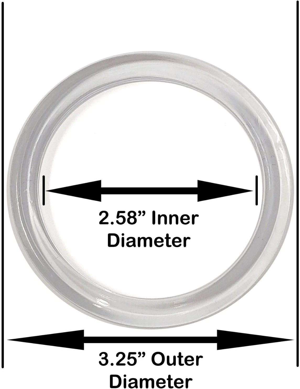 Anillos de plástico transparente para bufandas, perchas redondas y finas para ropa, 2.58 pulgadas de diámetro interior, 3.25 pulgadas de diámetro