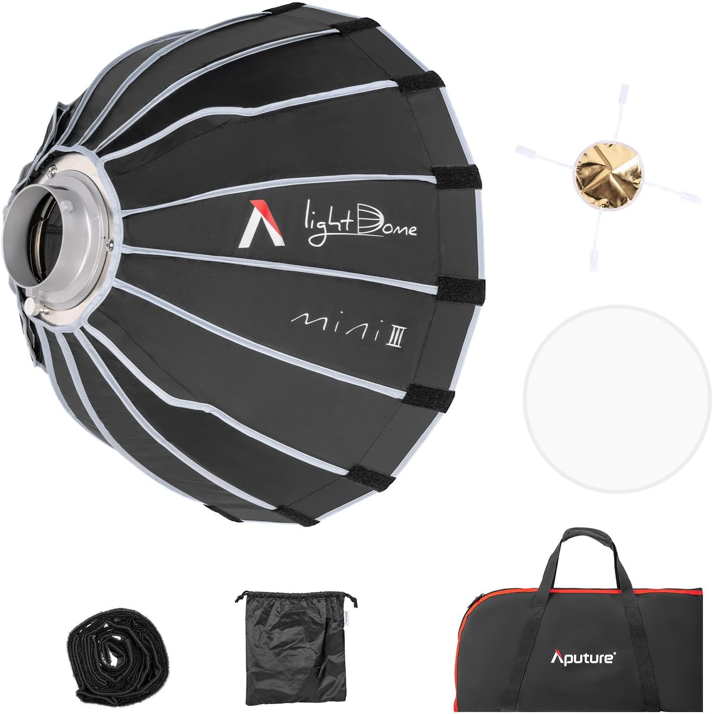 Aputure Light Dome Mini III – Caja de luz circular compacta de plegado rápido, 2 pies, 23.6 in, caja de luz circular compacta con plegado rápido,