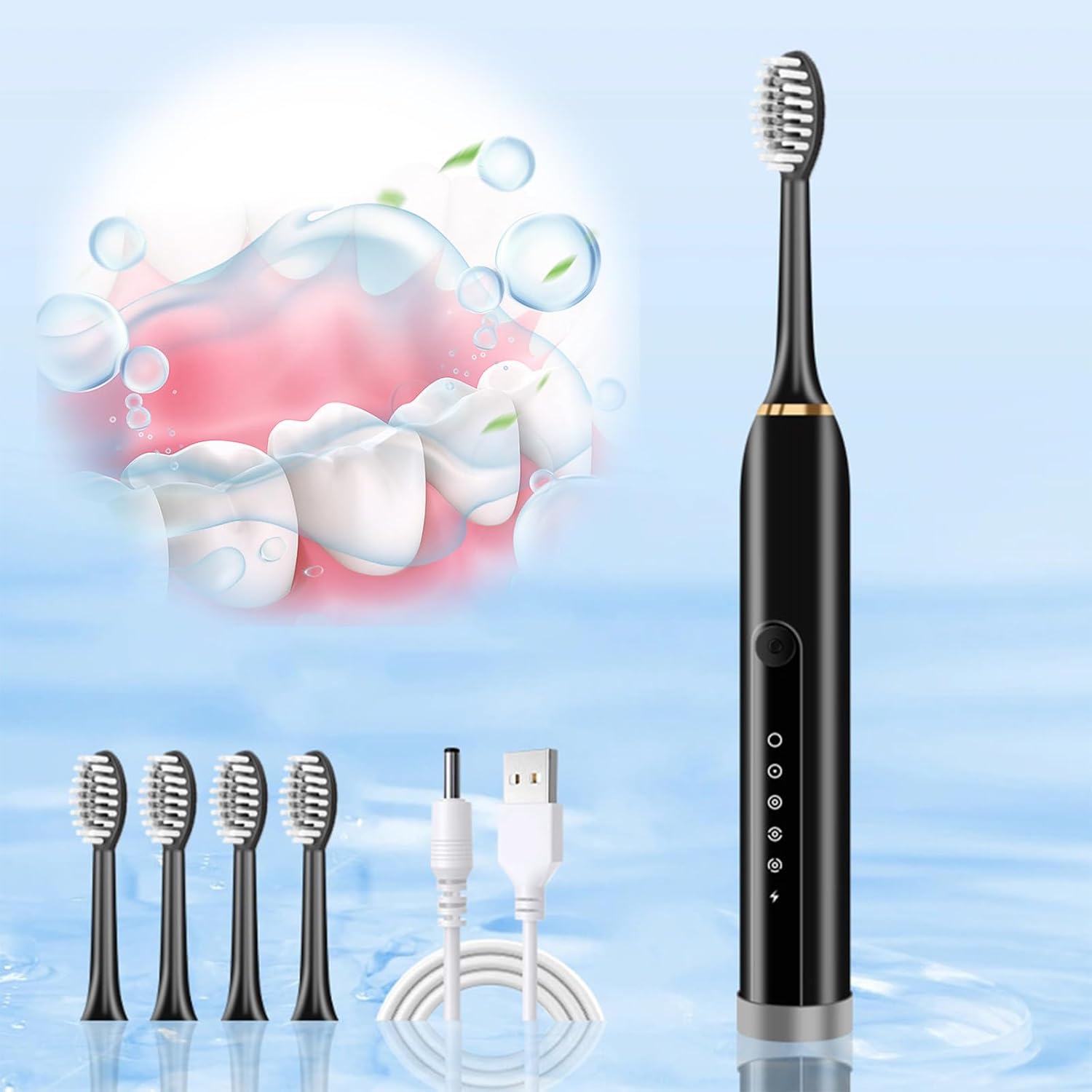 crgrtght Cepillo de dientes eléctrico, temporizador inteligente de 20 velocidades, cepillo de dientes eléctrico Ipx7, cepillo de dientes eléctrico