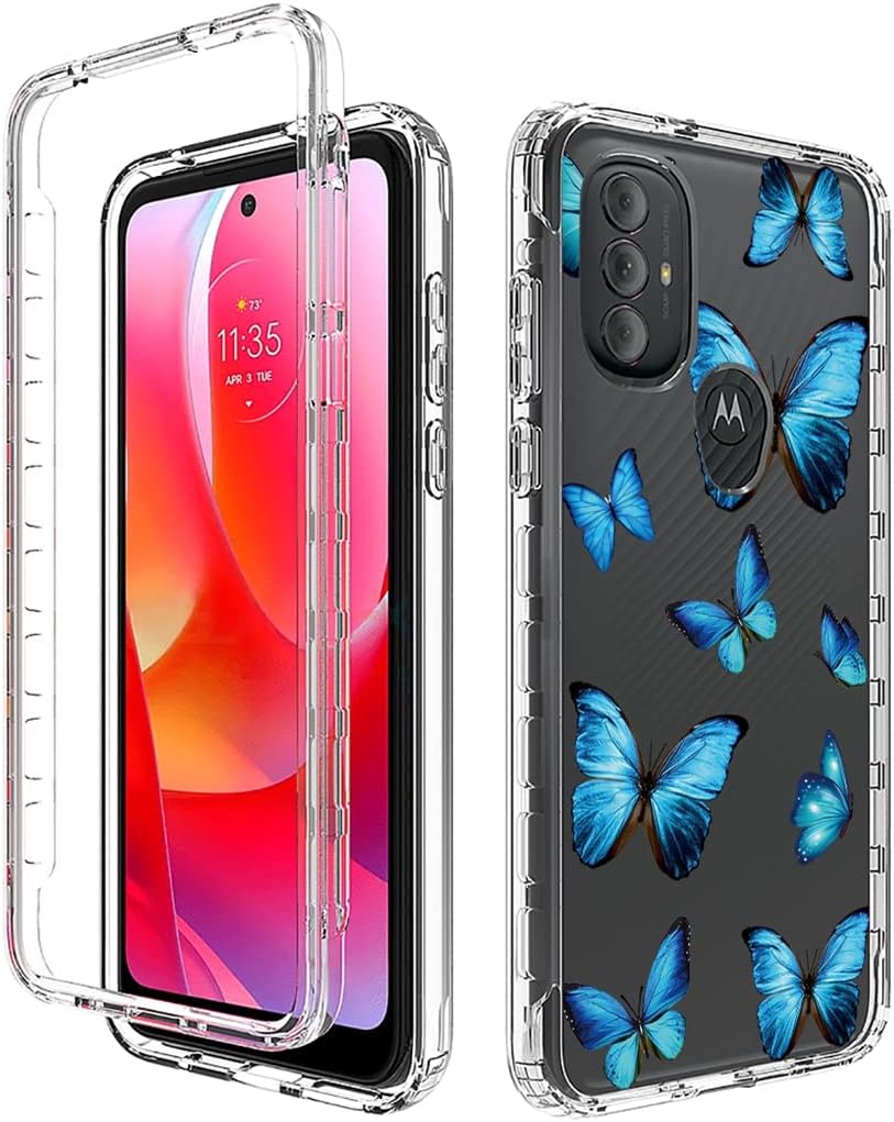 Funda para Moto G Power 2022 (no compatible con 2021) con protector de pantalla de vidrio templado, cuerpo completo, a prueba de golpes,