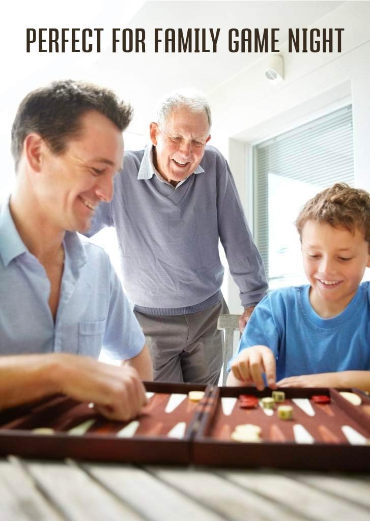 Juego de mesa de Backgammon con estuche, disponible en tamaños pequeños, medianos y grandes de Get the Games Out, S