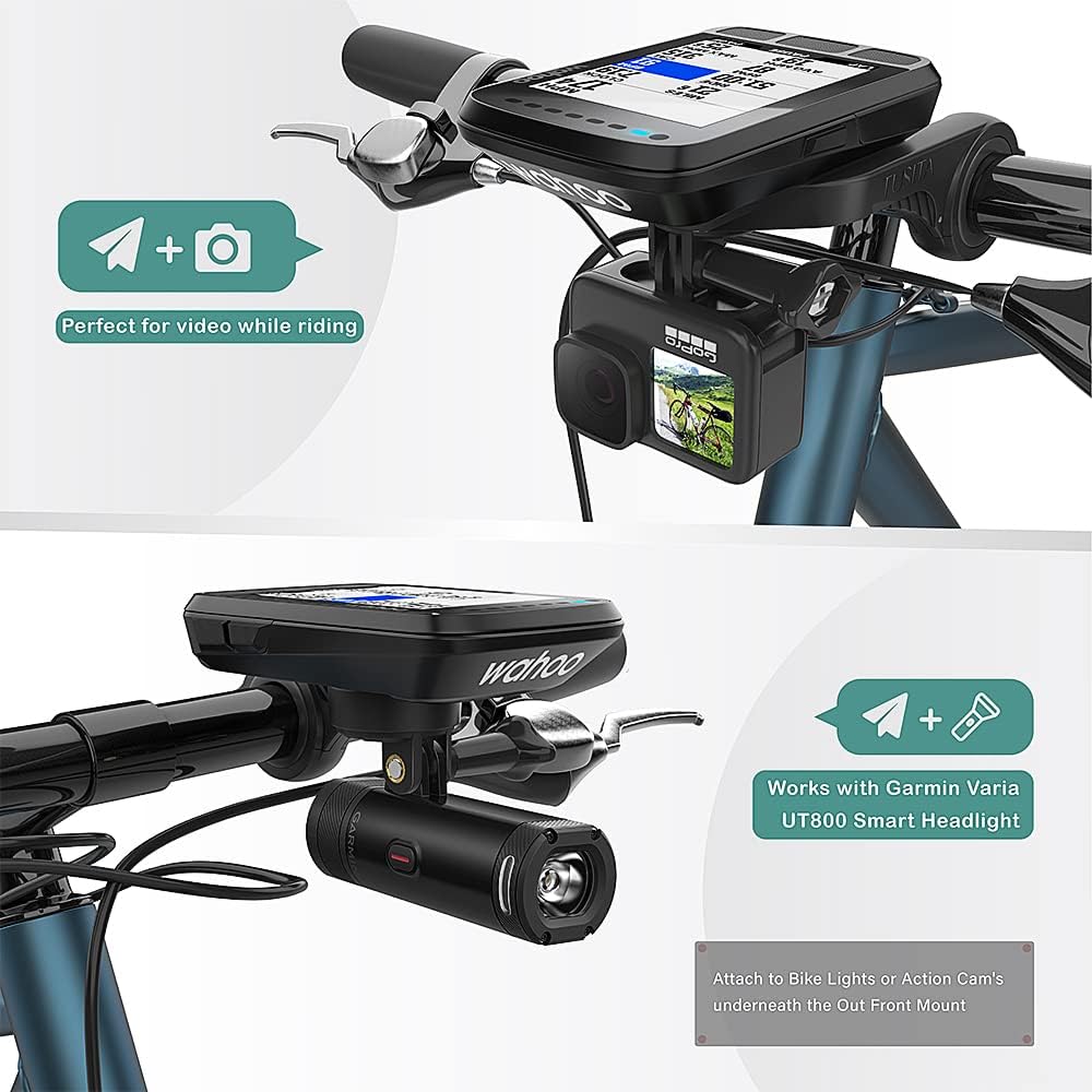 TUSITA Montaje frontal con adaptador de luz compatible con Wahoo Bike GPS