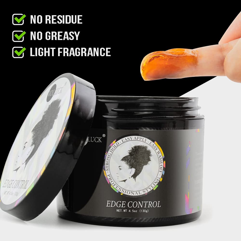 VOLLUCK Cera de control de bordes para mujeres, gel para el cabello de 4.6 onzas, no graso, para el cabello, para mujeres, gel para el cabello con