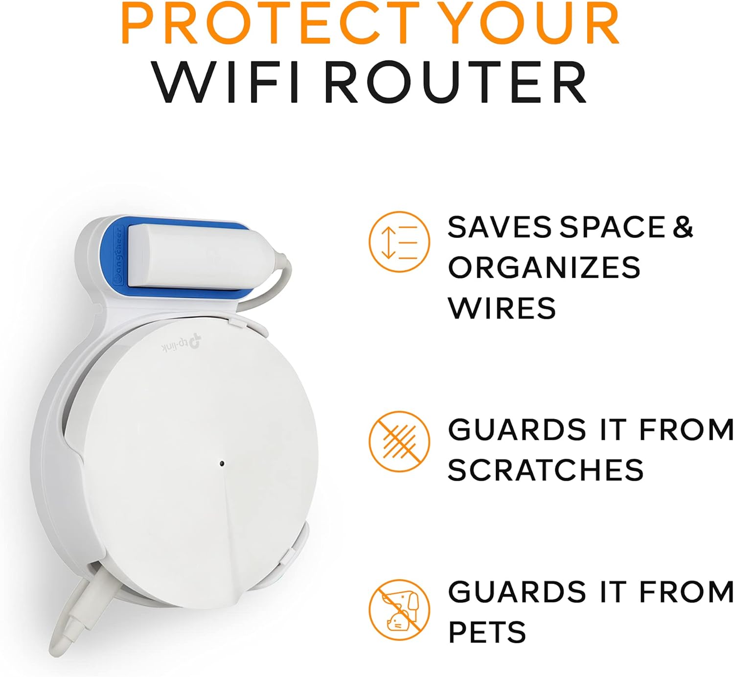 Cajas de almacenamiento de cable y línea eléctrica para enrutador WiFi, soporte de pared Deco fácil de instalar para Tp Link Deco M5, azul, paquete