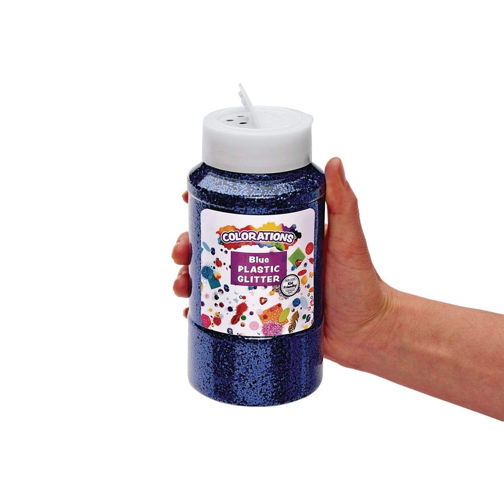 Colorations Purpurina blanca de plástico extra seguro, 1 libra, tarro agitador de fácil dispensación, ideal para artes y manualidades, decoración,