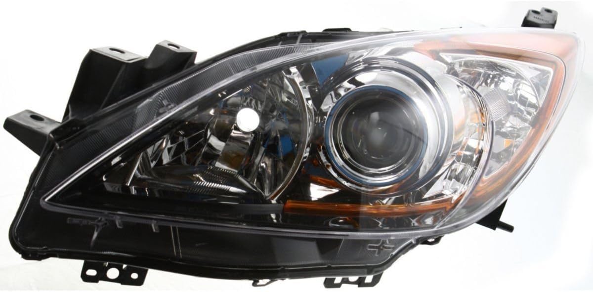 Fitrite Autoparts Nuevo lente y carcasa para faros delanteros izquierdos del lado del conductor para Mazda, Mazda-3, 5 Speed Trans, Hatchback, Sedan