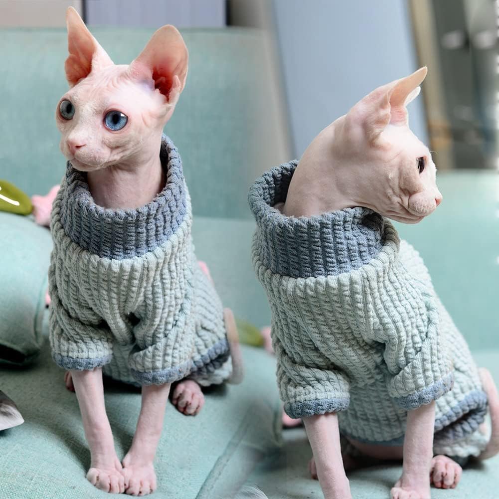 DENTRUN Sphynx – Suéter de invierno cálido para gatos sin pelo, lindo suéter de alta elasticidad, camisas de gatito, transpirable, para ocio,
