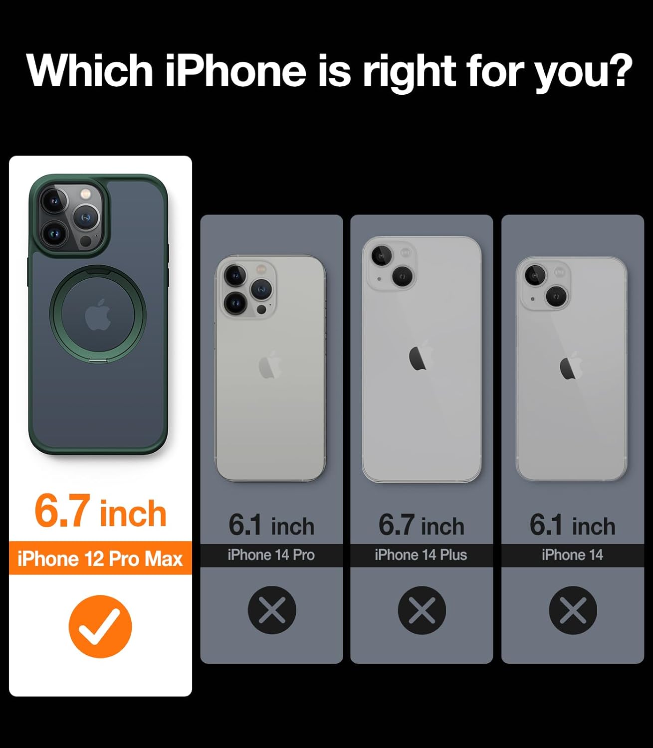 TORRAS Anillo giratorio de 360 para iPhone 12 Pro Max compatible con Magsafe con soporte, soporte de anillo magnético de grado militar a prueba de