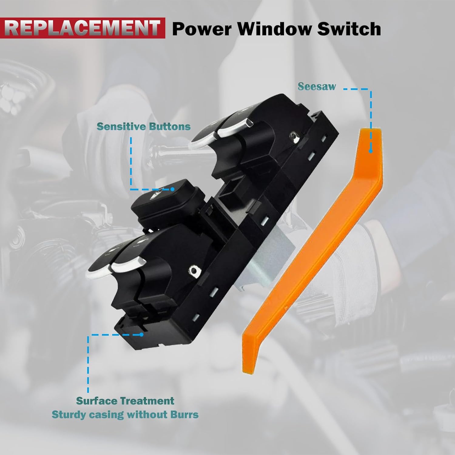 Interruptor de ventana principal para puerta delantera izquierda del lado del conductor compatible con Volkswagen CC Golf R GTI para Jetta GLI