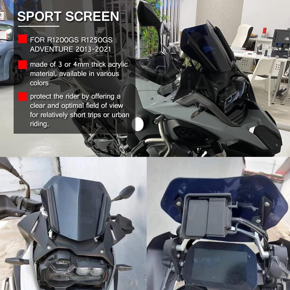 Parabrisas de motocicleta para BMW R1200GS LC R1250GS ADV parabrisas 2013-2022 protector de deflector de viento protector de pantalla deportiva