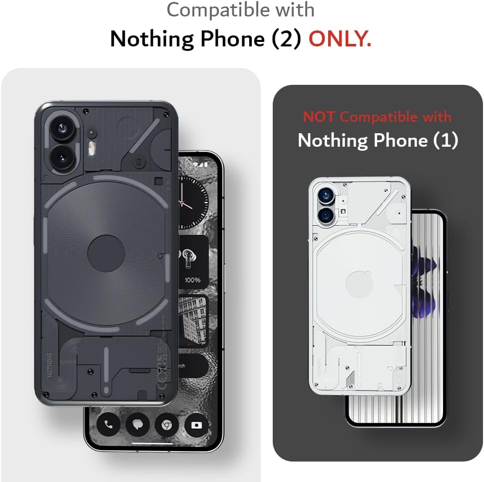 TUDIA LUCION – Funda de TPU a prueba de golpes, antiamarilleo, parte trasera dura transparente, protección de agarre ultra delgada para Nothing