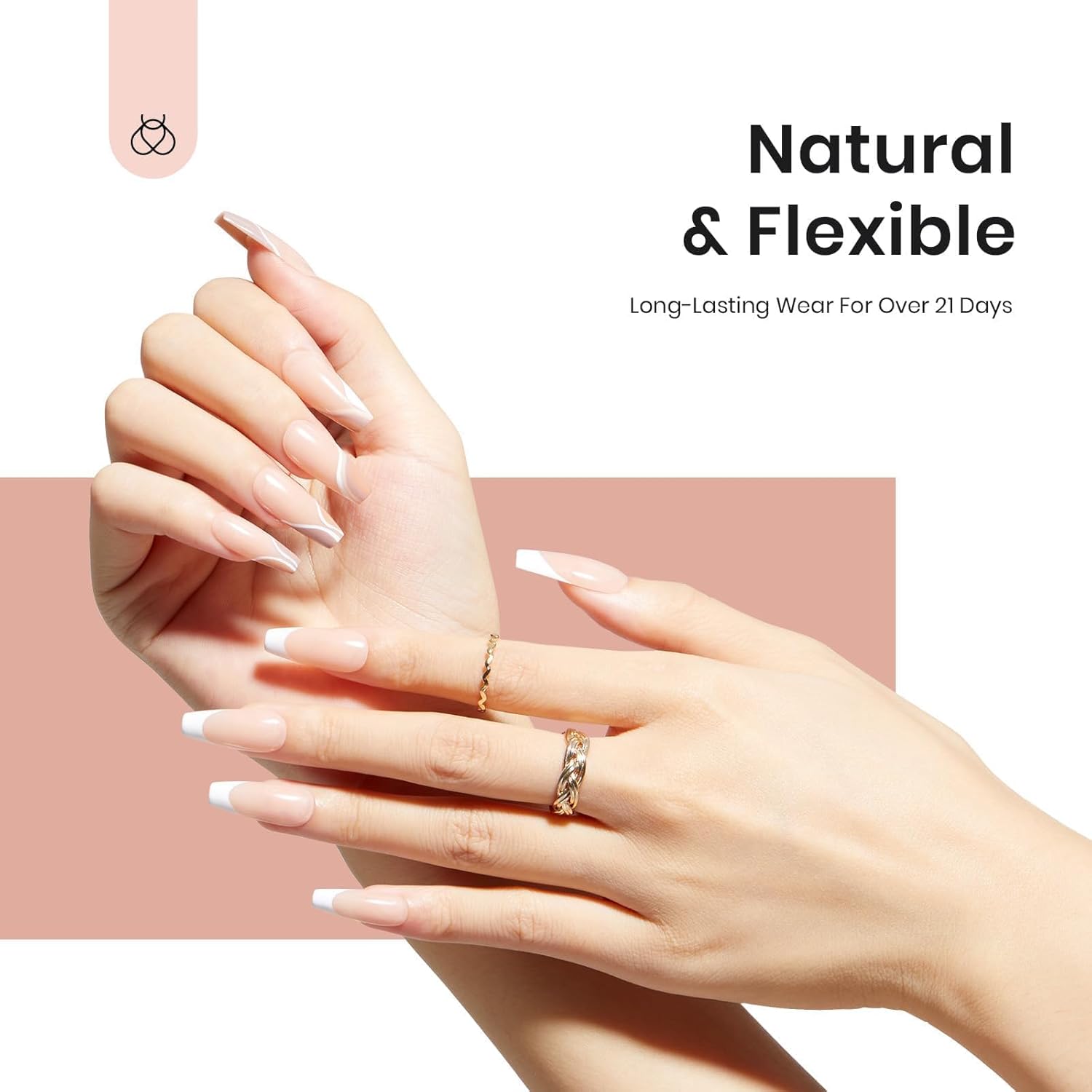 Beetles – Kit de uñas de gel de fácil extensión, color rosa nude, degradado, ataúd medio, cobertura completa, 240 puntas de uñas acrílicas postizas