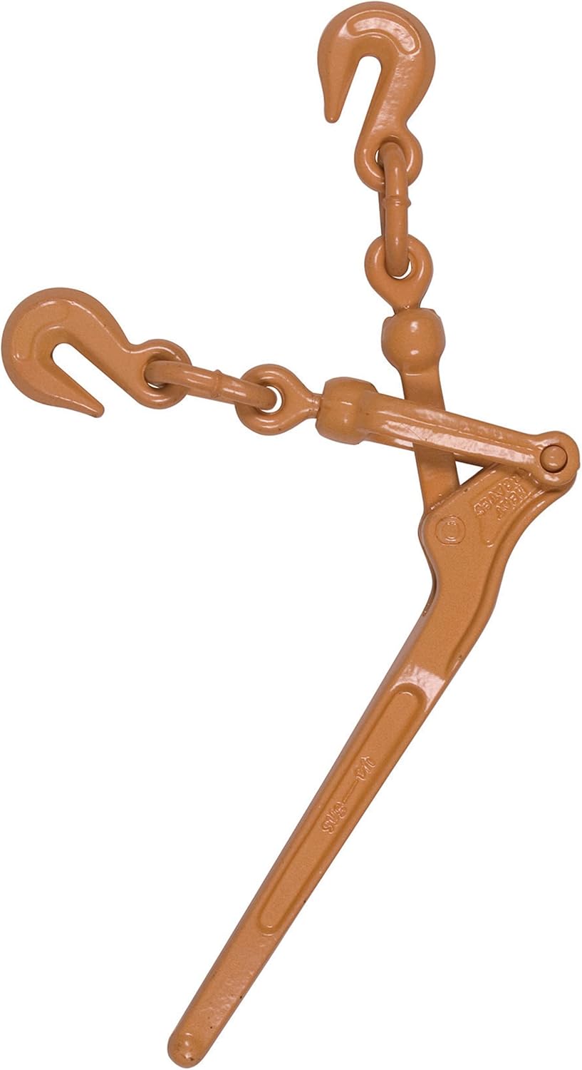 Ben-Mor Chain Binder with Swivel Hooks  Flatbed Load Securement Tie Down Binders for G30 Tiedown Chains – Ratchet Load Binder for Trucks, Trailers