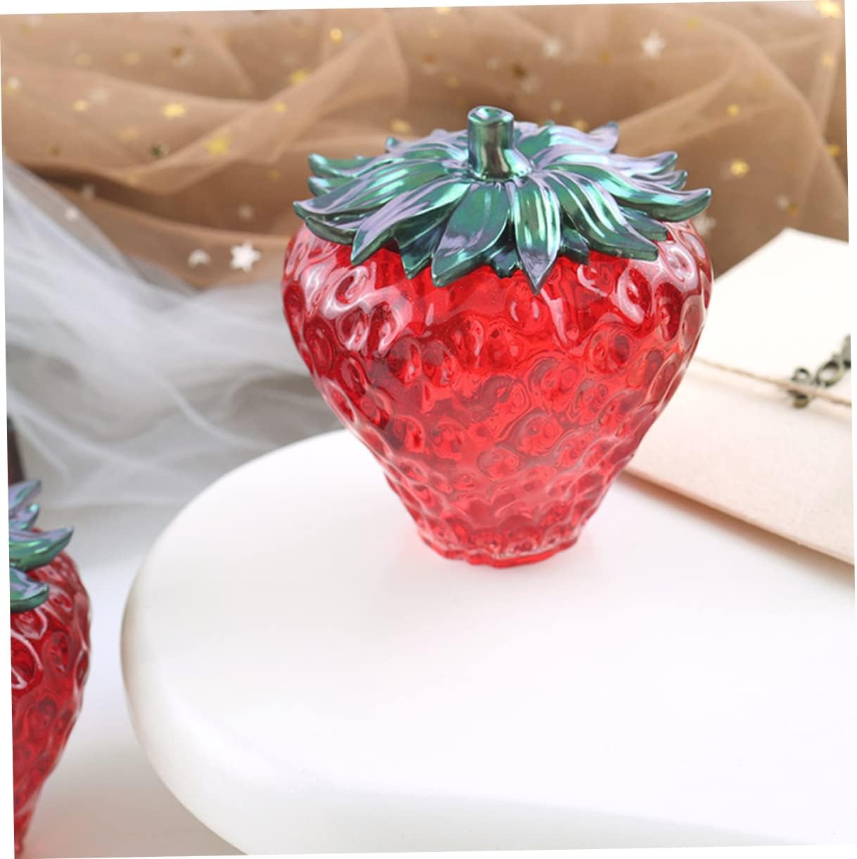 SEWACC 4 Sets Strawberry Storage Mold Fruit jar Mold Bottle Storage jar Silicone molding DIY Crafts Mold DIY Glasses Mold Fruit jar Holder Mold