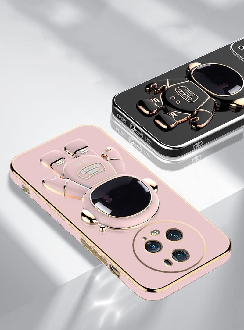 Compatible con Honor Magic 5 Pro Funda con chapado creativo de astronauta de dibujos animados rosa, funda para teléfono Honor Magic 5 Pro, funda de