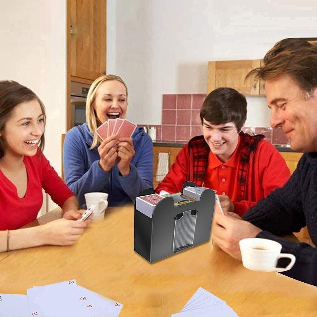 Barajador de cartas de 1 a 6 barajas automático de cartas Máquina barajadora de cartas USB4C, herramienta a batería para UNO, Texas Hold’em, juegos
