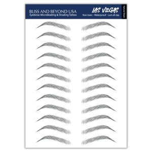 Bliss & Beyond USA  Calcomanías impermeables para tatuajes de cejas. Un aspecto real de golpe de cabello. Reemplazo sin cirugía. Solución para Bliss & Beyond USA  Calcomanías impermeables para tatuajes de cejas. Un aspecto real de golpe de cabello. Reemplazo sin cirugía. Solución para