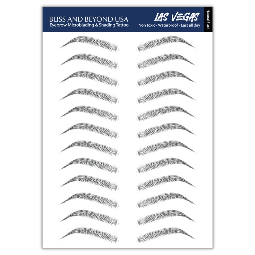 Bliss & Beyond USA  Calcomanías impermeables para tatuajes de cejas. Un aspecto real de golpe de cabello. Reemplazo sin cirugía. Solución para