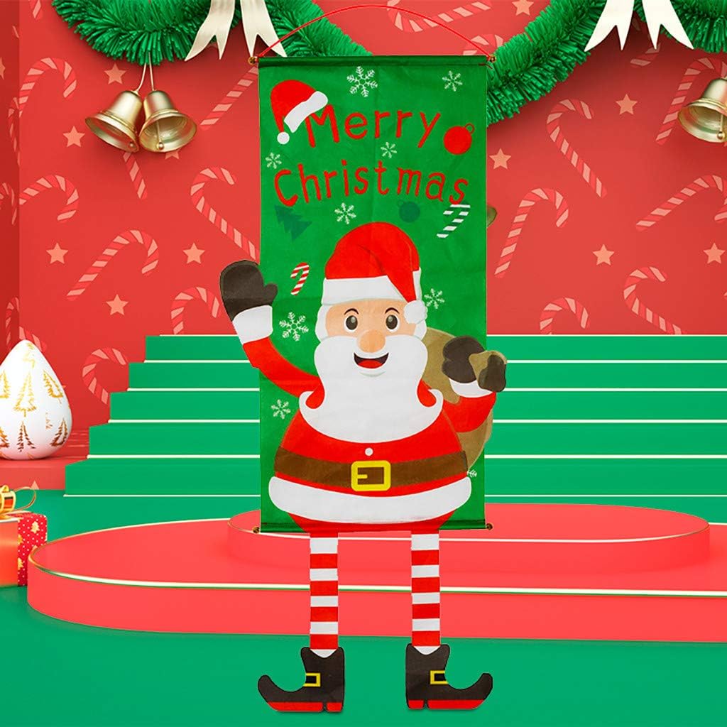 Decoraciones de Navidad, adorno de Feliz Navidad, bandera de Papá Noel, bandera, puerta, ventana, decoración colgante, regalos de Papá Noel, adornos