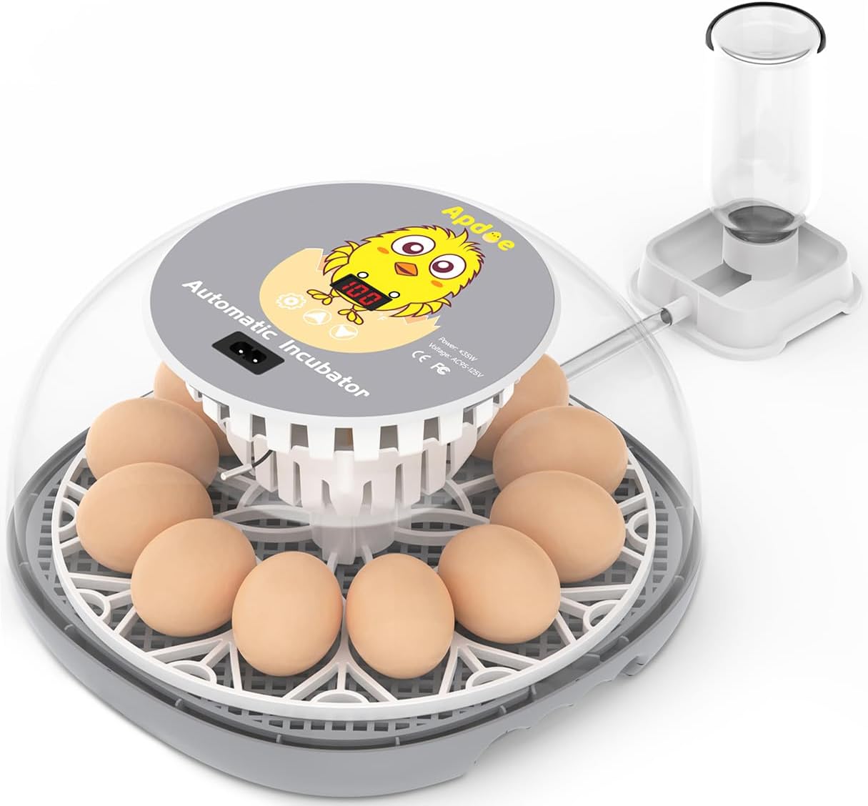 Apdoe Incubadora de 12 huevos, incubadoras para incubar huevos, girador automático de huevos con control de temperatura, vela de huevos, reposición