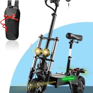 Patinete eléctrico T88 para adultos, 5600 W de doble motor 60 V28 Ah, batería máxima de 50 MPH y 48 millas de largo alcance, freno de disco de Patinete eléctrico T88 para adultos, 5600 W de doble motor 60 V28 Ah, batería máxima de 50 MPH y 48 millas de largo alcance, freno de disco de