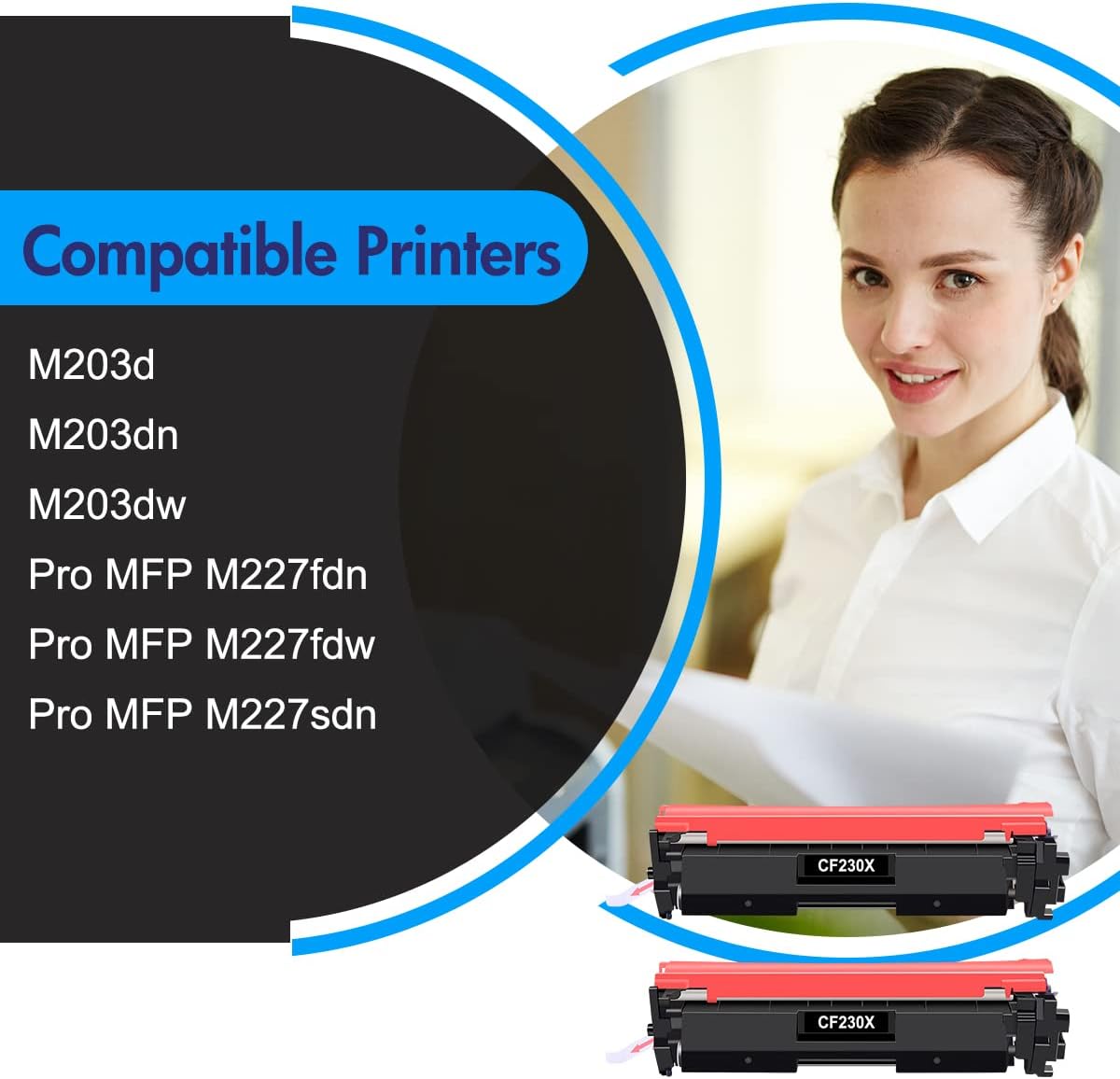30X CF230X – Cartucho de tóner negro de 2 unidades, compatible con HP 30X, cartucho de tóner negro de alto rendimiento para impresora HP Laserjet