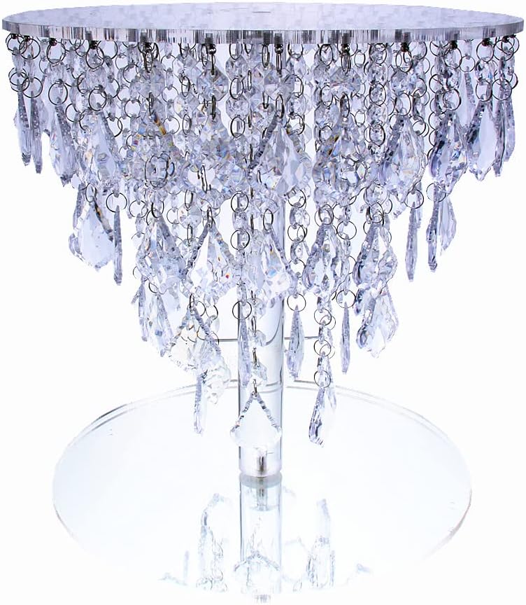 Juego de soportes acrílicos de cristal para tartas para mesa, centro de mesa de boda, torre (11.8 pulgadas, acrílico)