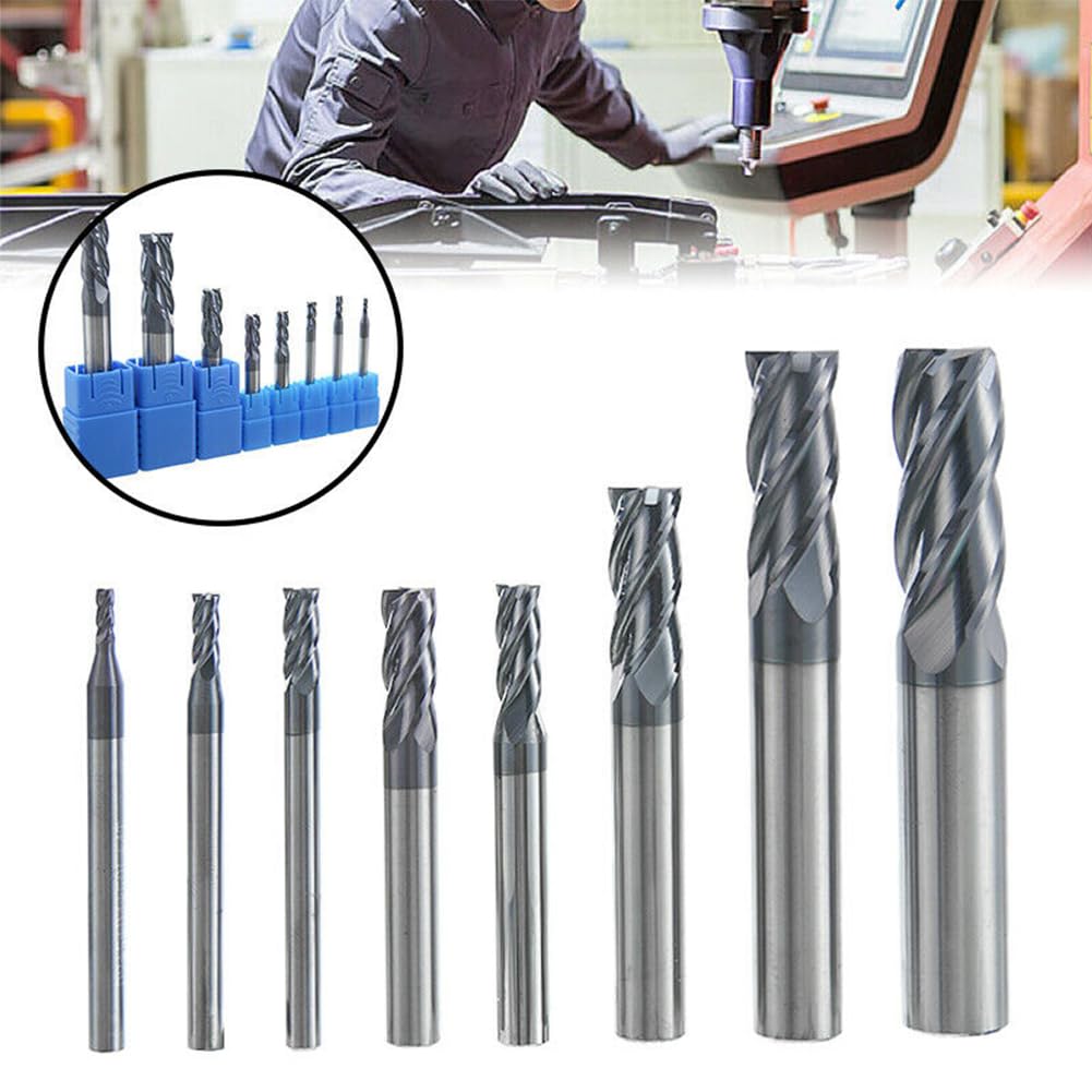 Fresa cuadrada de carburo de 18 “para aceros, HRC 55 grados, 4 flautas, brocas de fresado de extremo de recubrimiento AlTiN para fresar aceros
