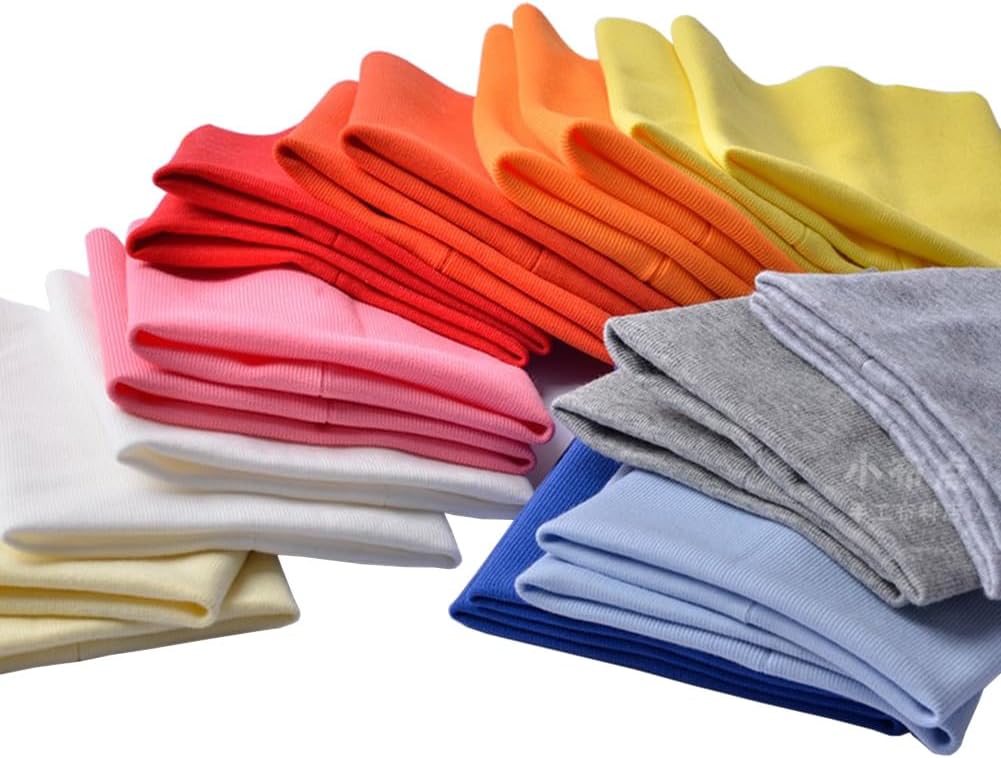 1 par de tela de algodón elástico de punto fino para coser camisas, tops y bricolaje (crema, 1 par)