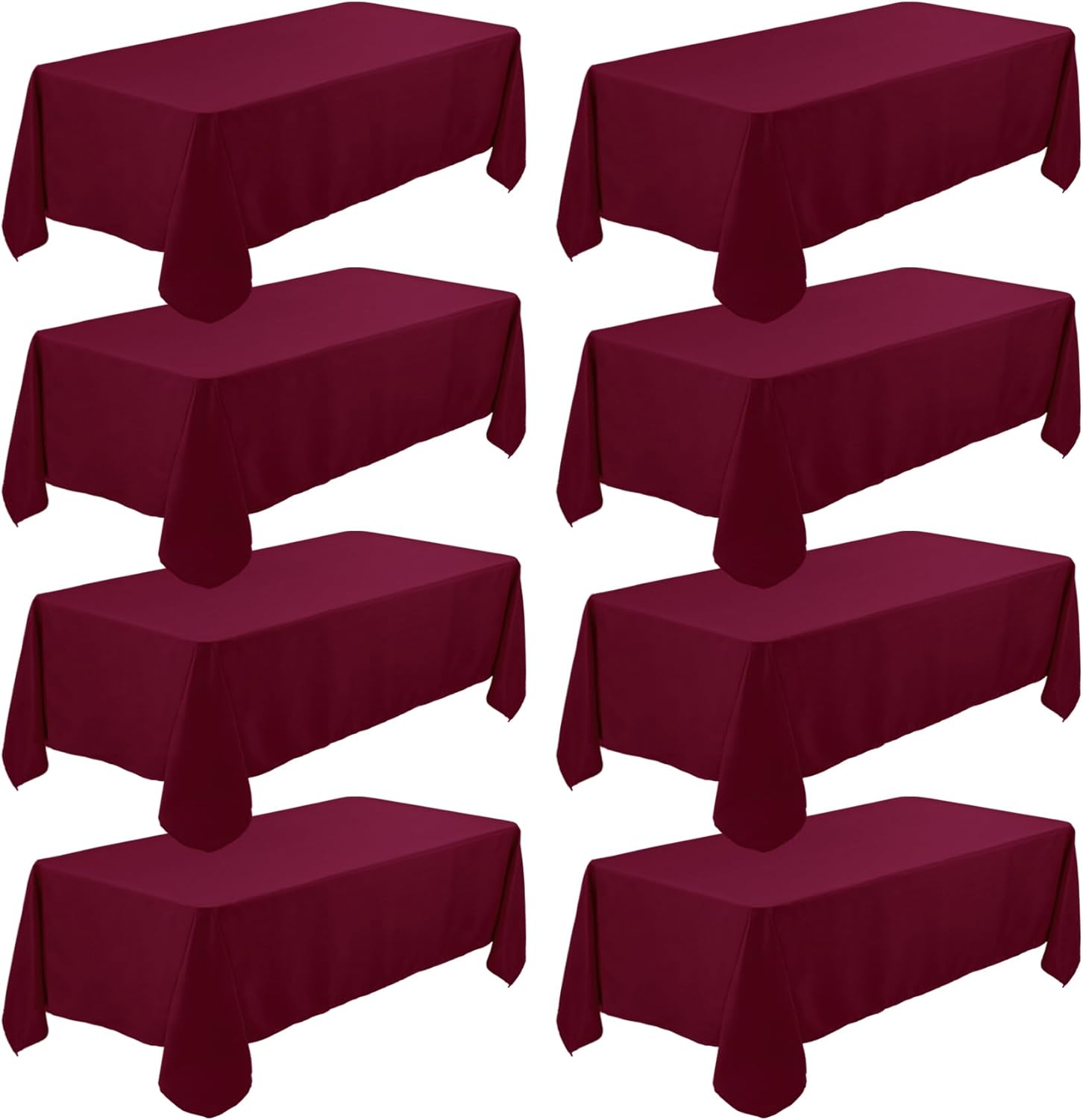 Paquete de 8 manteles rectangulares de alta calidad de 60 x 102 pulgadas, manteles rectangulares para mesa rectangular de 6 pies, manteles de tela