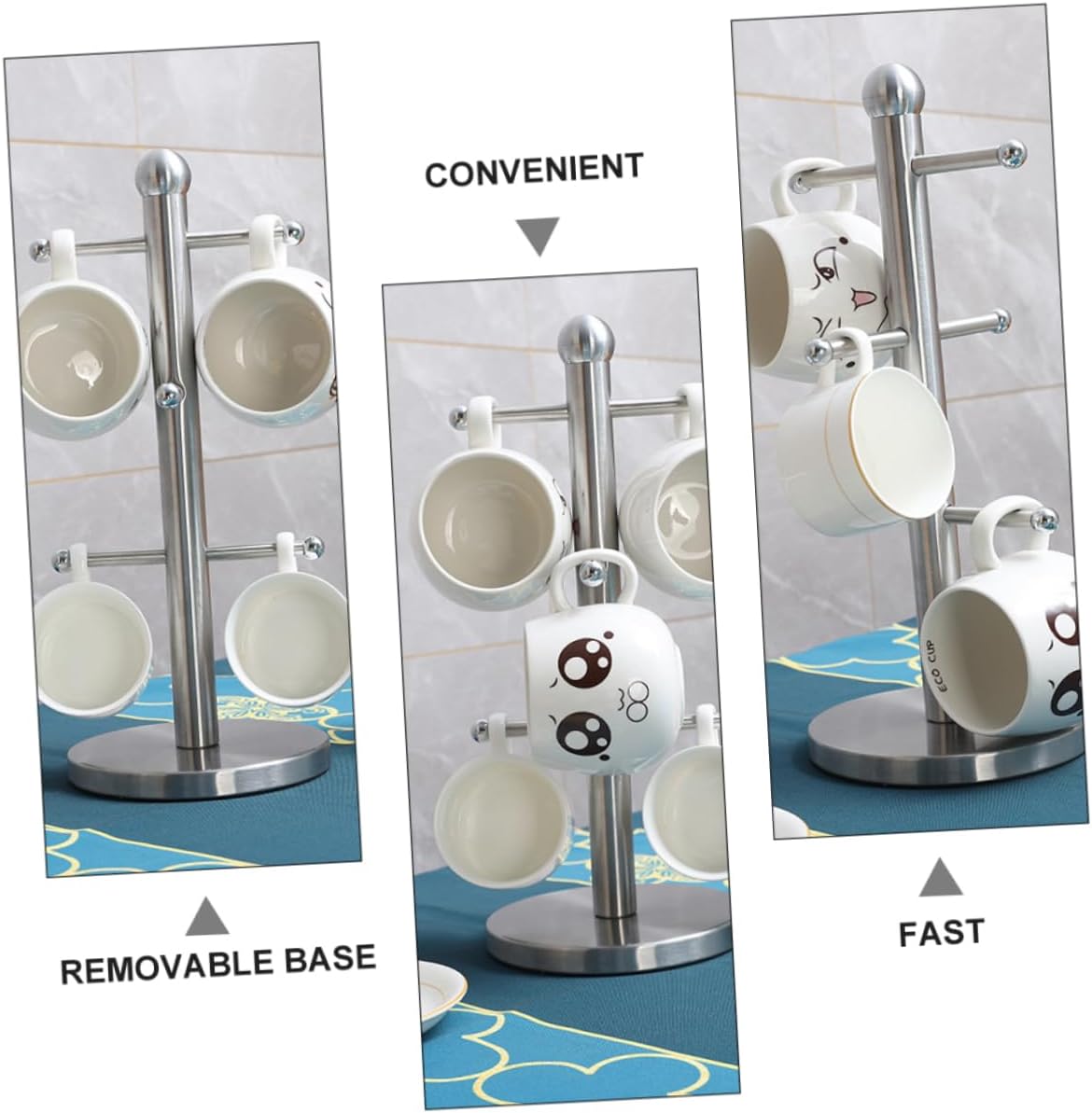 HOMSFOU Organizador de armario de metal para ropa, tazas de café de metal, soporte rústico para tazas de café, soporte para taza de café, soporte