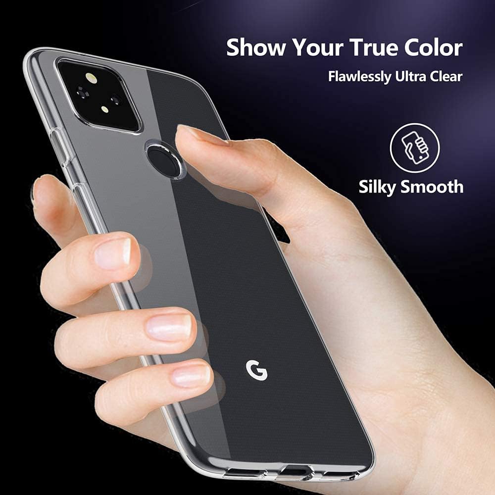 Funda transparente para Google Pixel 4a 5G, no compatible con Pixel 4a, delgada, suave, silicona flexible, gel de poliuretano termoplástico, a