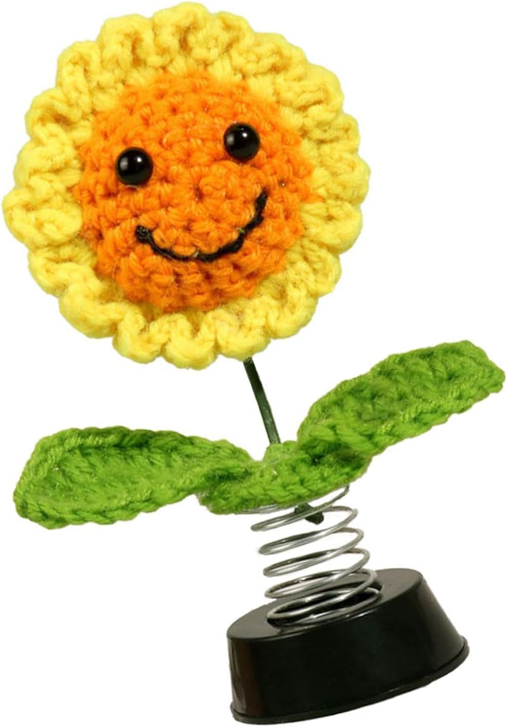 ZBGUN 1 pieza de decoración de girasol para tablero de automóvil, tejido a mano, flores creativas simuladas, prendas de punto artísticas hechas a