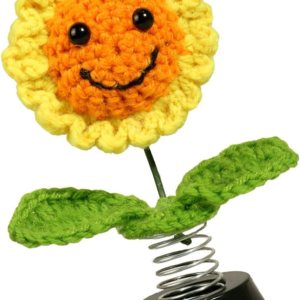 ZBGUN 1 pieza de decoración de girasol para tablero de automóvil, tejido a mano, flores creativas simuladas, prendas de punto artísticas hechas a ZBGUN 1 pieza de decoración de girasol para tablero de automóvil, tejido a mano, flores creativas simuladas, prendas de punto artísticas hechas a