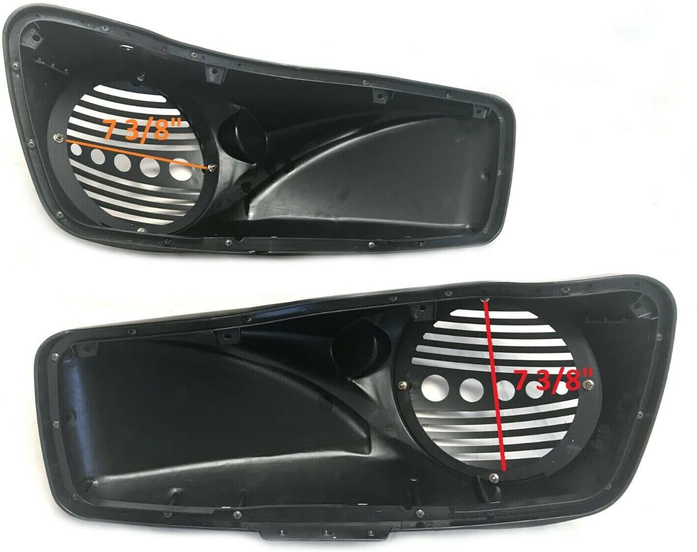 Tapas de altavoz negras vívidas de 8 pulgadas con puerto de tweeter para alforjas duras Harley Davidson Touring 1994 1995 1996 1997 1998 1999 2000
