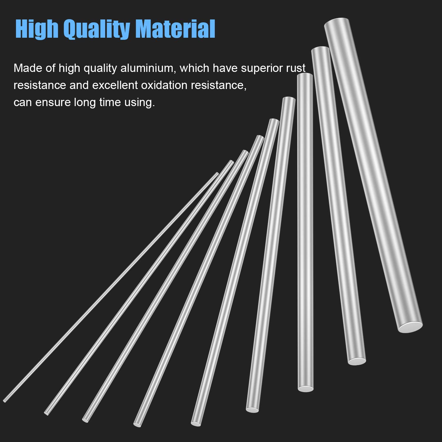 Kit surtido de varillas redondas de aluminio, barra de torno, diámetro de 0.39 a 0.315 pulgadas, longitud 3.94 pulgadas para manualidades (27 piezas)