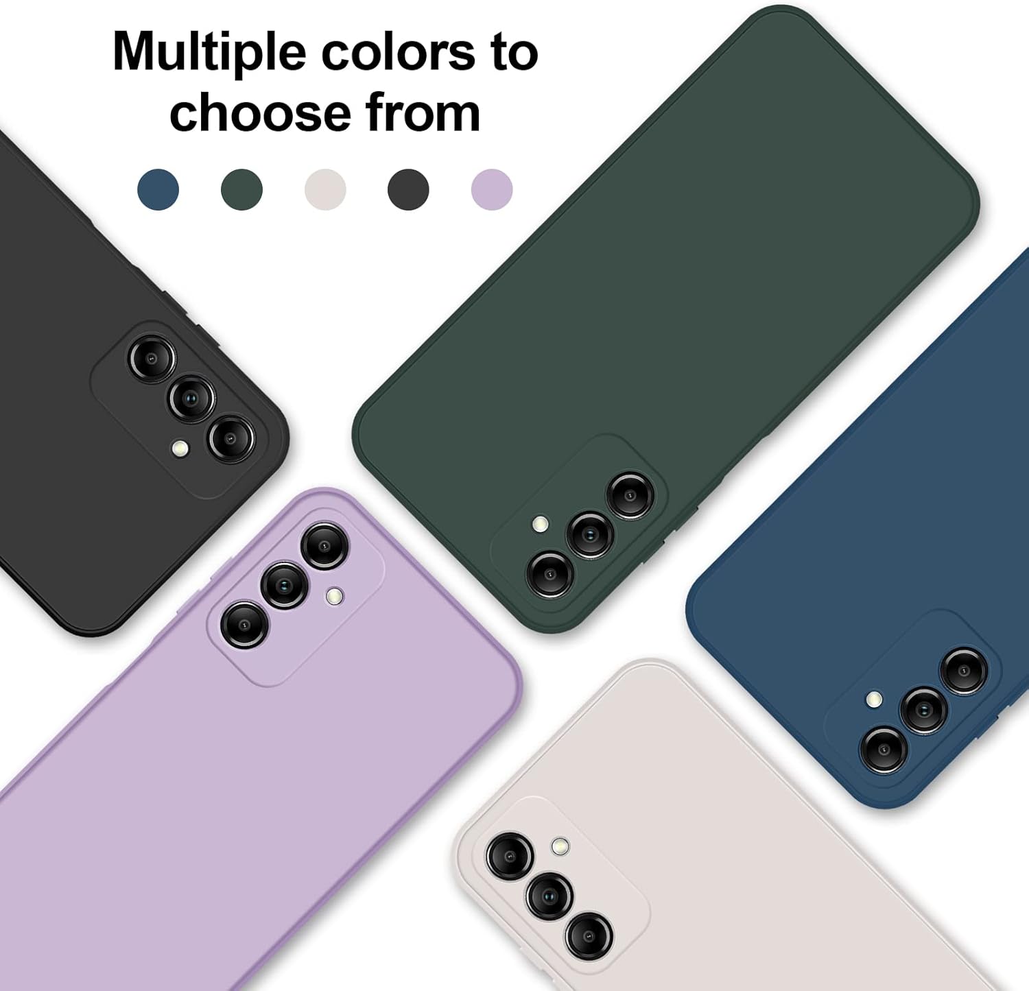 Funda de silicona compatible con Samsung Galaxy A14 5G4G, cuerpo completo, sedosa, suave al tacto, con protección para cámara, a prueba de golpes,