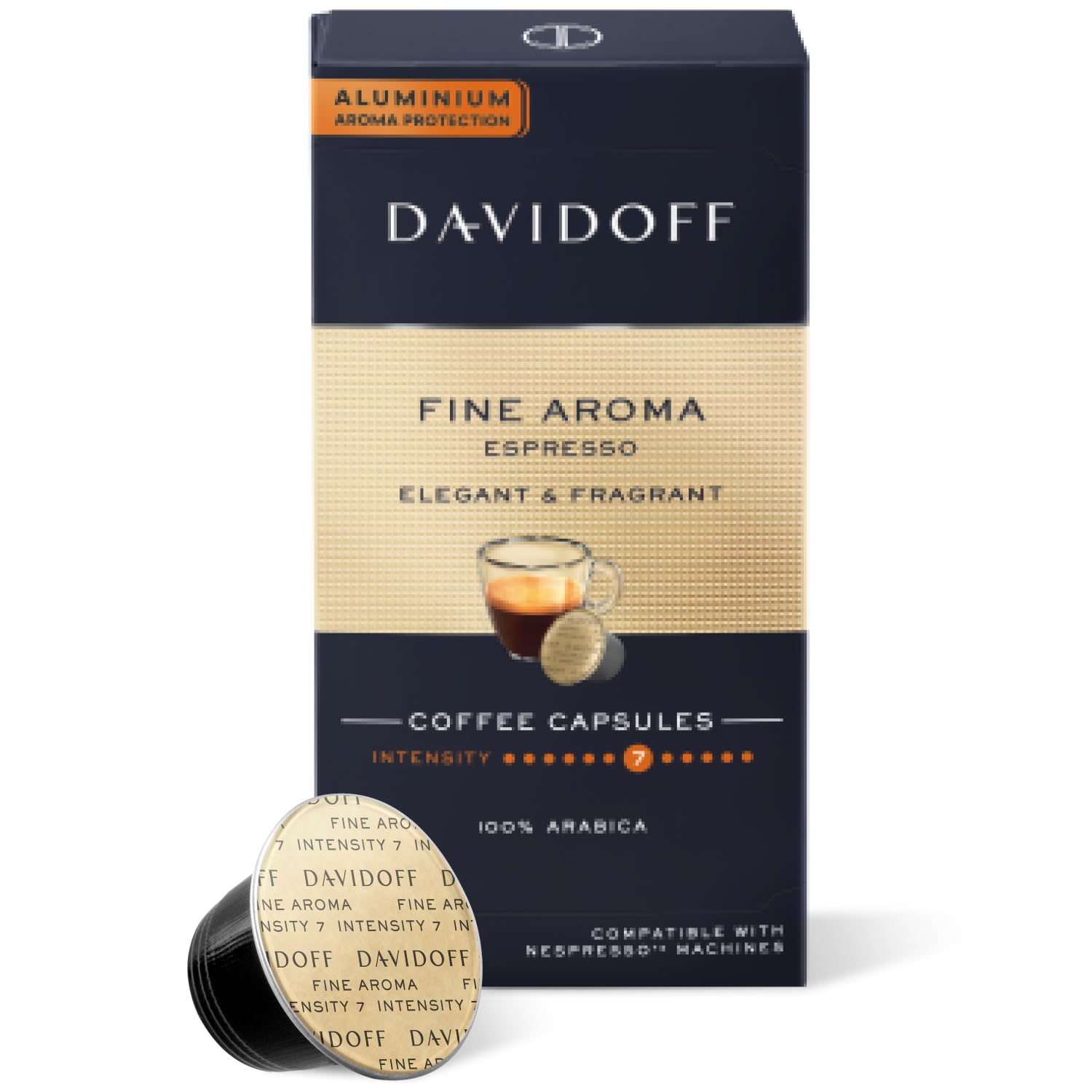 DAVIDOFF Cápsulas de café de aroma fino. Compatible con máquina Nespresso, elegante y fragante, granos 100% arábica, intensidad 712. Tostado 612.