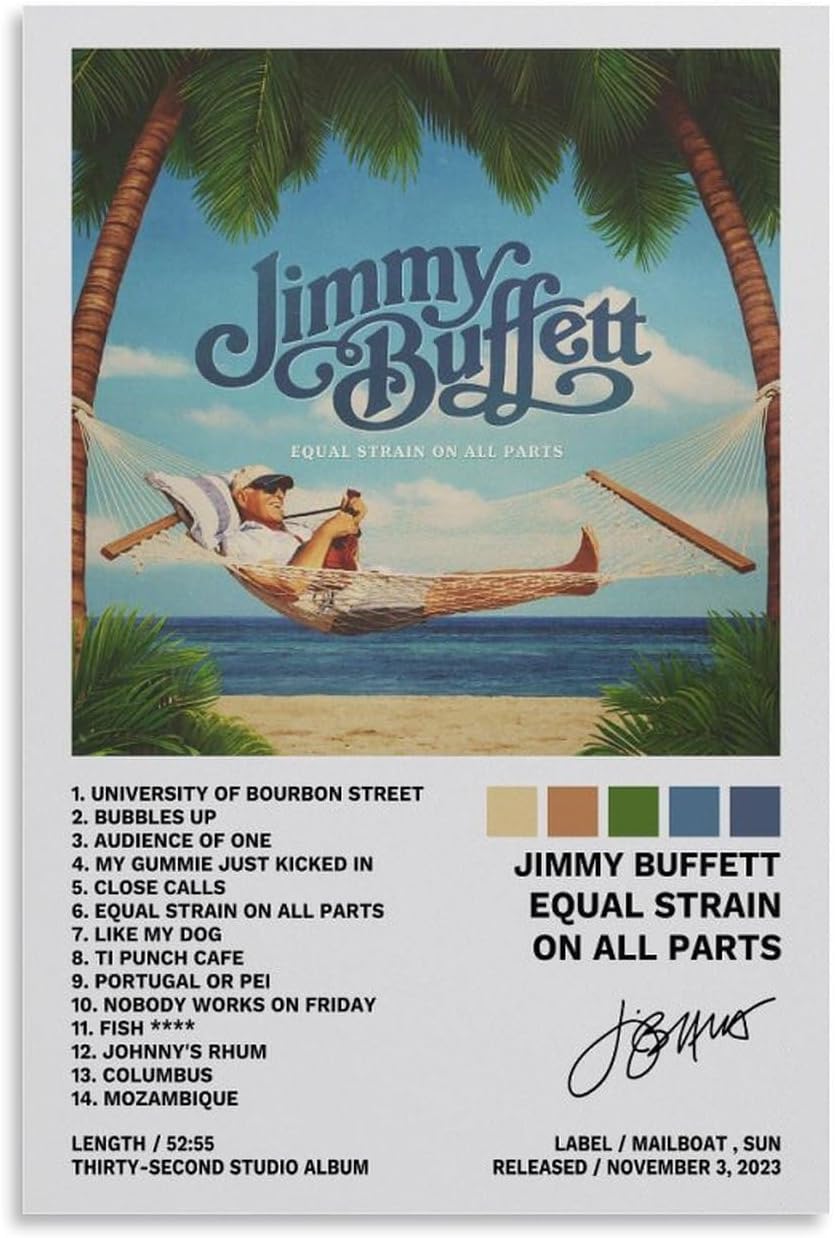 Jimmy – Póster de Buffett con igualdad de tensión en todas las partes, pintura decorativa, lienzo, pósteres de pared e impresión artística moderna