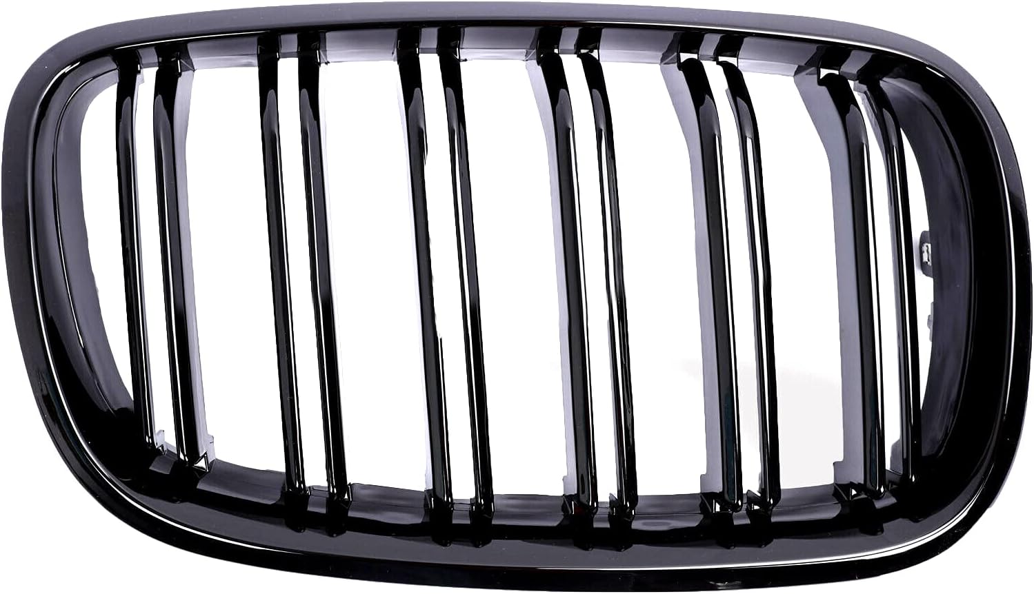 XOPIYAO Rejilla frontal para riñón X5 X6, color negro brillante, ajuste 2007-2013 X5 E70 X6 E71 (parrilla de riñón de doble listón negro brillante)