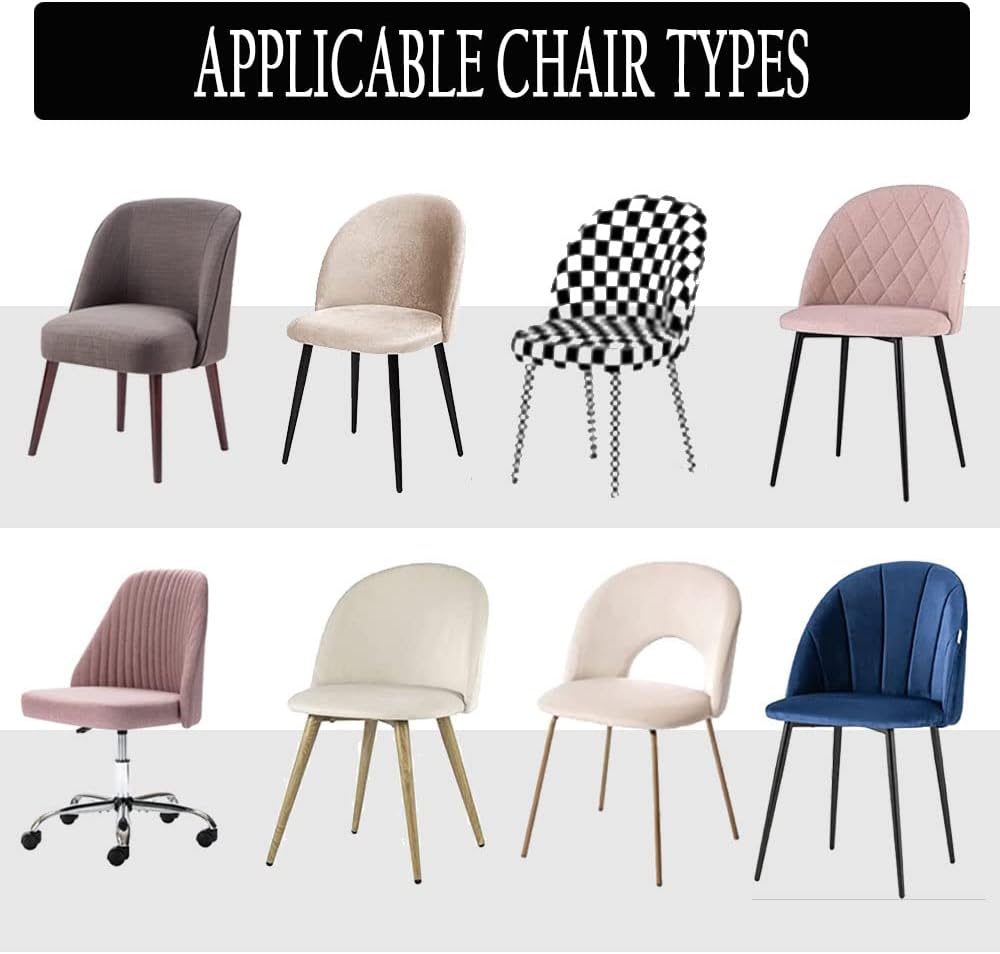 FELENIW Juego de 4 fundas elásticas de terciopelo con respaldo redondo para silla de comedor, extraíbles y curvadas con respaldo corto, sin brazos,