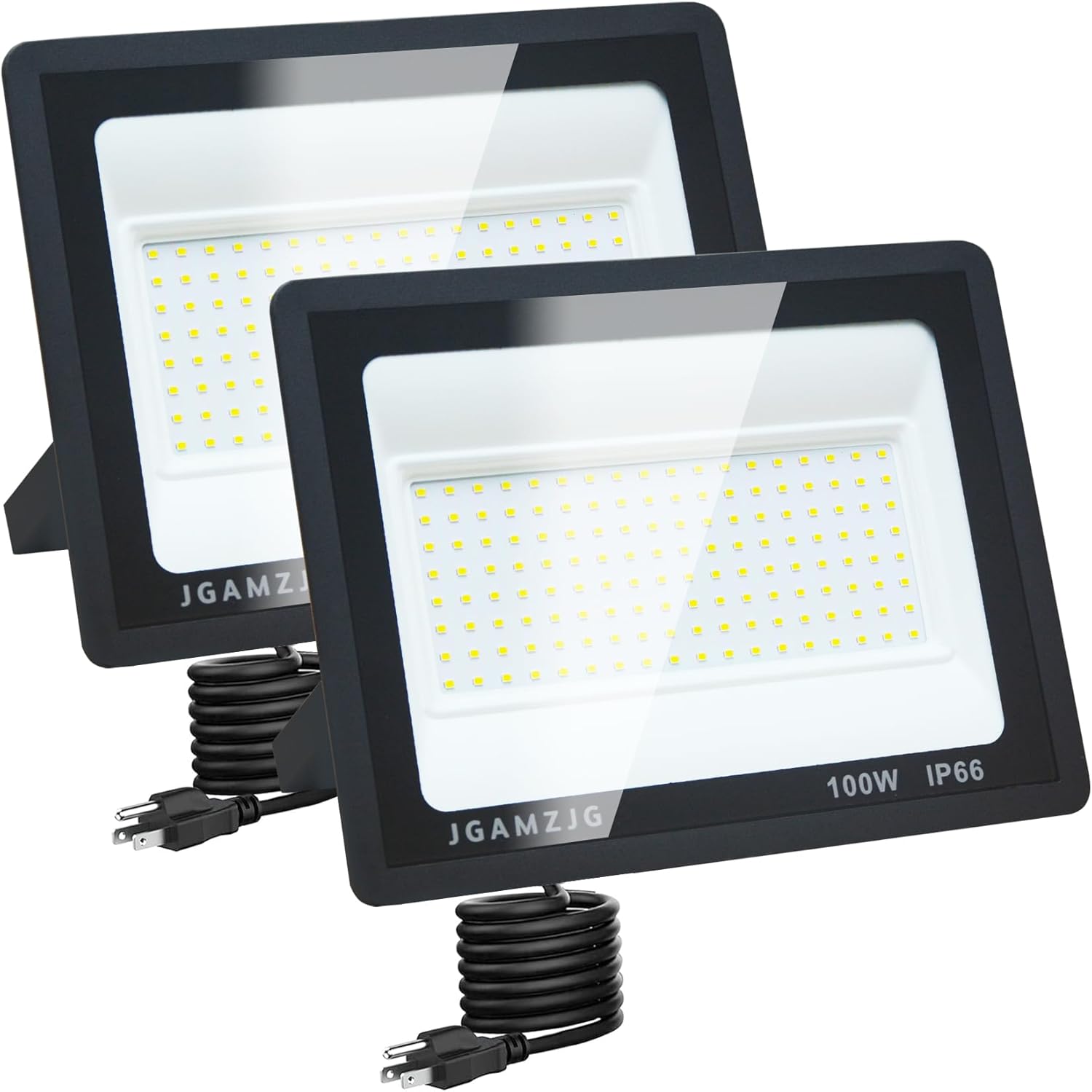 LED Flood Lights Outdoor, with Plug Flood Lights Outdoor, IP66 Waterproof, 6000K LED Outdoor Flood Light LED Flood Light Yard, Garden, Fishing